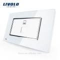 Livolo US/AU Standard Computer Socket With Pearl White Crystal Glass VL-C391C-81